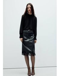 Mango - Semi-Sheer Blouse With Crisscross Straps - Lyst