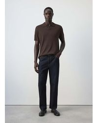Mango - Fine Knit Cotton Blend Polo - Lyst