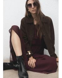 Mango - Zipped Leather Ankle Boots - Lyst