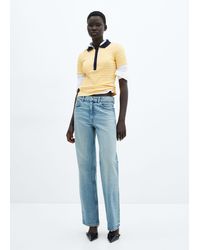 Mango - Short Sleeve Striped Polo Shirt Pastel - Lyst