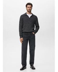 Mango - Pullover Polo 100% Cotone Grigio Scuro Vigoré - Lyst