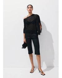 Mango - Asymmetrical Knitted Cape - Lyst