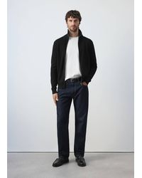 Mango - 100% Cotton Zip-Up Cardigan - Lyst
