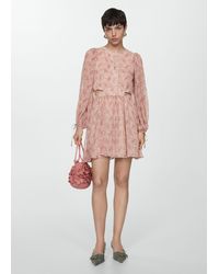 Mango - Paisley Dress With Openings Pastel - Lyst