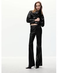 Mango - Leather Zipper Jacket - Lyst