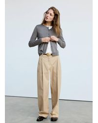 Mango - Knitted Button Cardigan - Lyst
