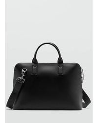 Mango - 100% Leather Tote Bag - Lyst