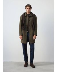 Mango - Wool Blend Coat With Detachable Hood - Lyst