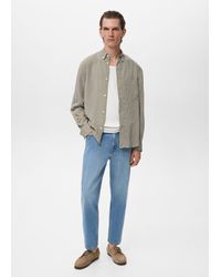 Mango - Regular Fit Striped Print Shirt - Lyst