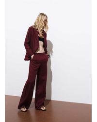 Mango - Linen Suit Jacket With Frayed Ends - Lyst