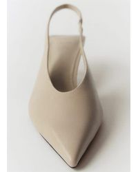 Mango - Kitten-Heel Leather Shoes - Lyst