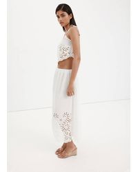 Mango - Embroidered Open-Work Top - Lyst