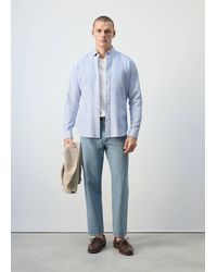 Mango - 100% Cotton Striped Shirt - Lyst