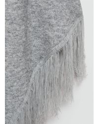 Mango - Knitted Shawl With Fringed Ends - Lyst