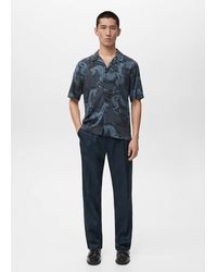 Mango - Printed Flowing Shirt With Bowling Collar - Lyst