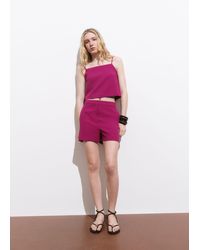 Mango - Buttoned Crop Top - Lyst
