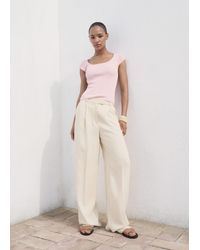 Mango - Short-Sleeved Ribbed Sweater - Lyst