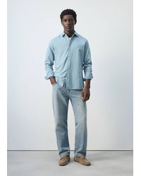 Mango - Regular Fit Denim Shirt - Lyst