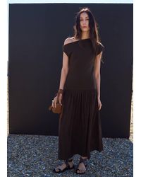 Mango - Asymmetrical Combined Dress Ecru - Lyst