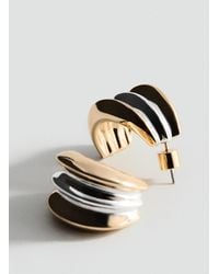 Mango - Orecchini Anello Bicolore Rilievo Oro - Lyst
