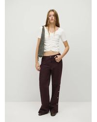 MANGO TEEN - Draped Cotton T-Shirt - Lyst