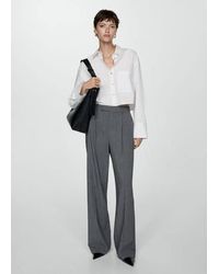 Mango - Cropped Shirt With Pocket Off - Lyst