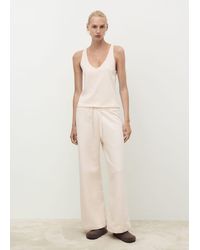 Mango - Cotton V-Neck Tank Top - Lyst