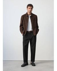 Mango - Leather Jacket With Pocket - Lyst