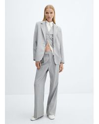 Mango - Pinstripe Suit Blazer Medium Heather - Lyst
