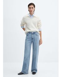 Mango - Wideleg Mid-rise Jeans Medium - Lyst
