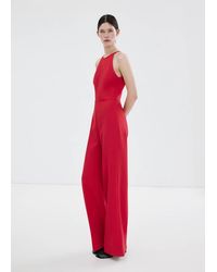Mango - Open Back Halter Jumpsuit - Lyst