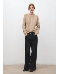 Mango - Openwork Knit Sweater - Lyst