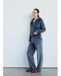 Mango - Velour Sweatshirt With Soft Touch - Lyst