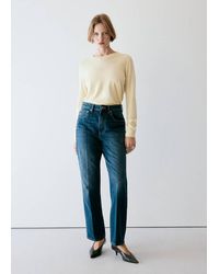 Mango - Round-Neck Knitted Sweater - Lyst