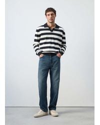 Mango - Fine Knit Polo Sweater 100% Cotton - Lyst