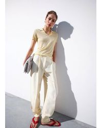 Mango - Fine-Knit Lyocell Polo Shirt - Lyst