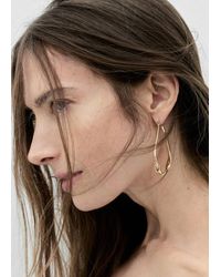Mango - Twisted Hoop Earrings - Lyst