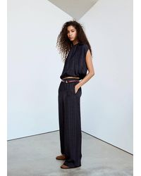 Mango - Gathered Check Blouse - Lyst
