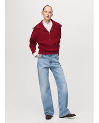 Mango - Sweater With Funnel Neck And Zip - Lyst