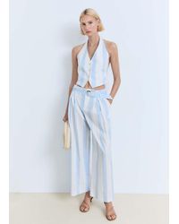 Mango - Striped Halter Vest Sky - Lyst