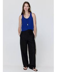 Mango - Round Neck Crop Top - Lyst