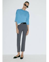 Mango - Straight-Leg Trousers With Seam Detail - Lyst