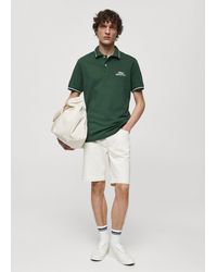 Mango - 100% Embroidered Cotton Polo Shirt - Lyst