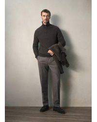 Mango - Wool Polo Jumper With Zip Collar - Lyst