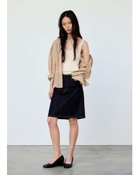 Mango - Ribbed Knit Top With Lace Details - Lyst