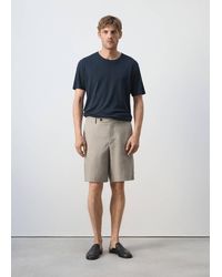 Mango - Regular Fit 100% Linen Bermuda Shorts - Lyst