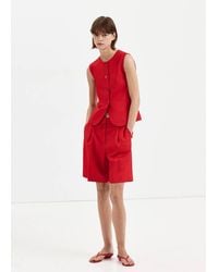 Mango - Straight Mid-Rise Bermuda Shorts - Lyst