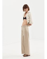 Mango - Wide-Leg Patch Pocket Jeans - Lyst