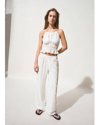 MANGO TEEN - Straight Trousers With Embroidered Details - Lyst
