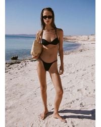 Mango - Bandeau Bikini Top With Ruching - Lyst
